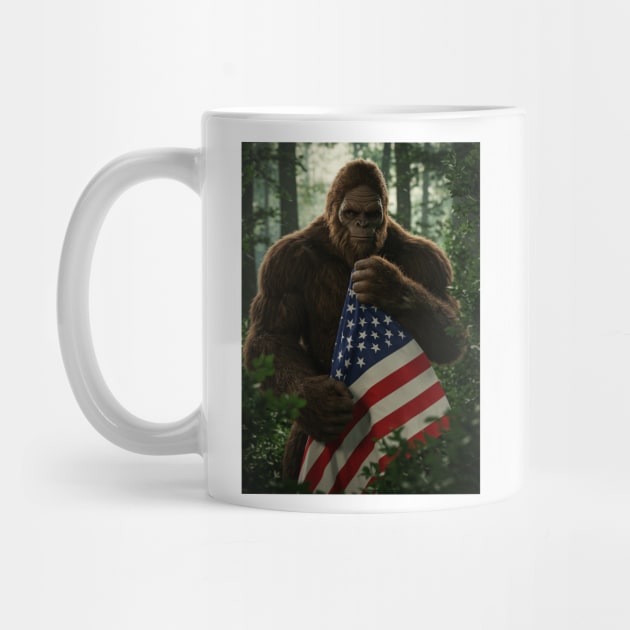 Bigfoot Holding American Flag-2 by Megadorim